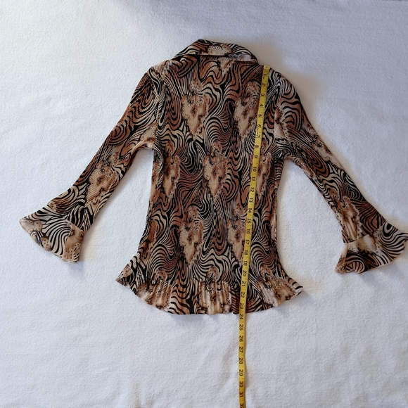 DRESSBARN Krinkled Tiger Print Blouse, size S - Picture 7 of 9